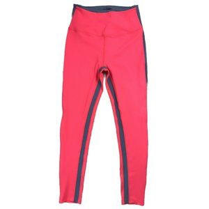 SPLITS59 Womens Hot Pink Gray Striped Exercise Yoga Gym Leggings Size M